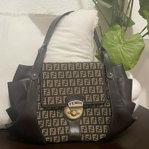 Authentic Fendi brown/tobacco Zuccino canvas